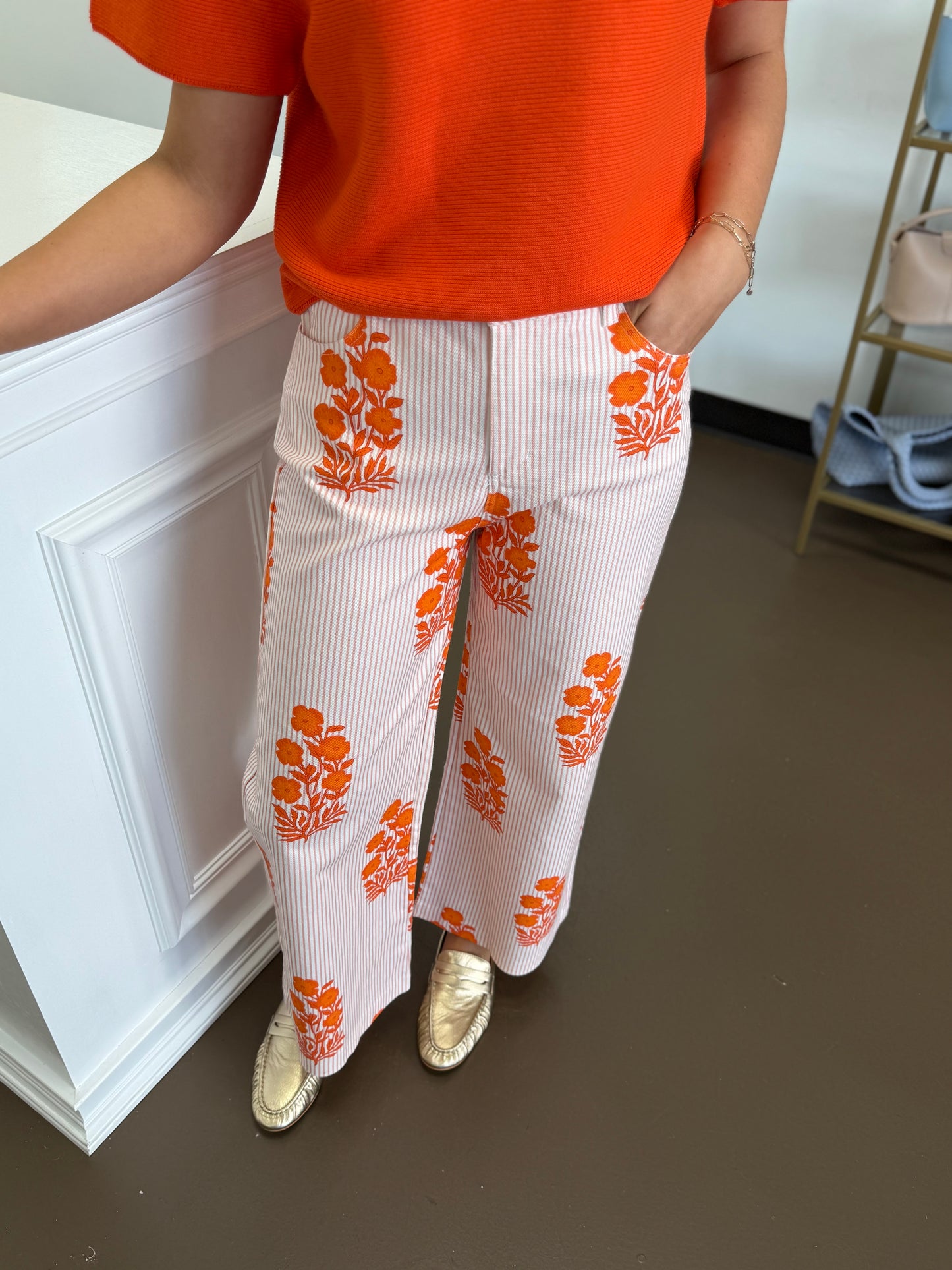 Avery Striped Floral Pants
