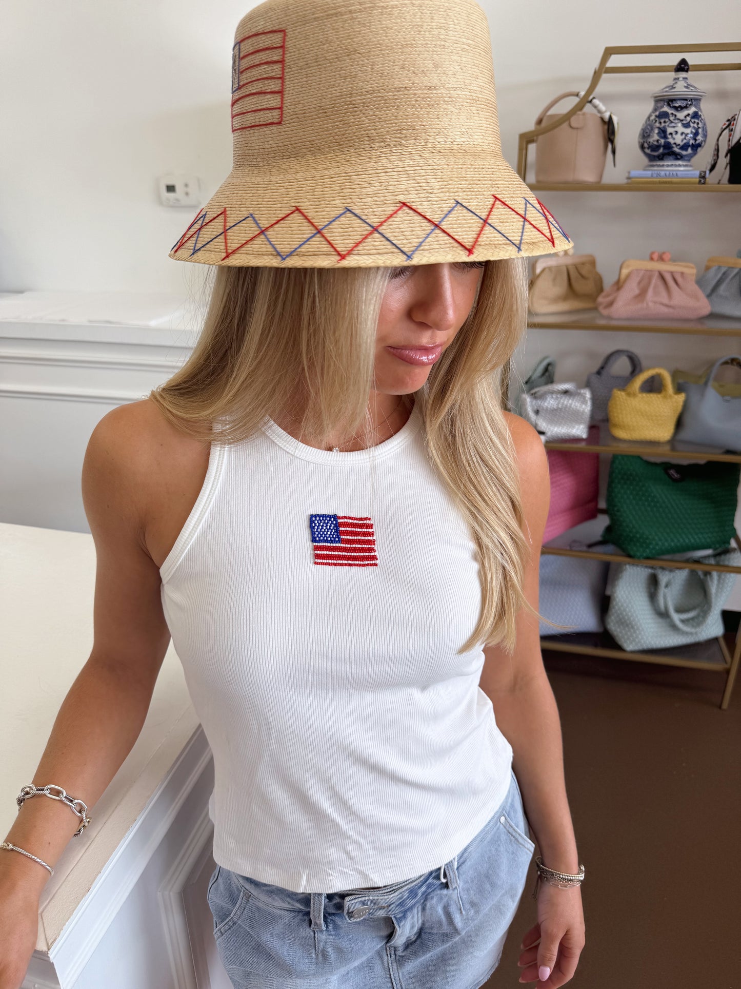 USA Beaded Tank Top