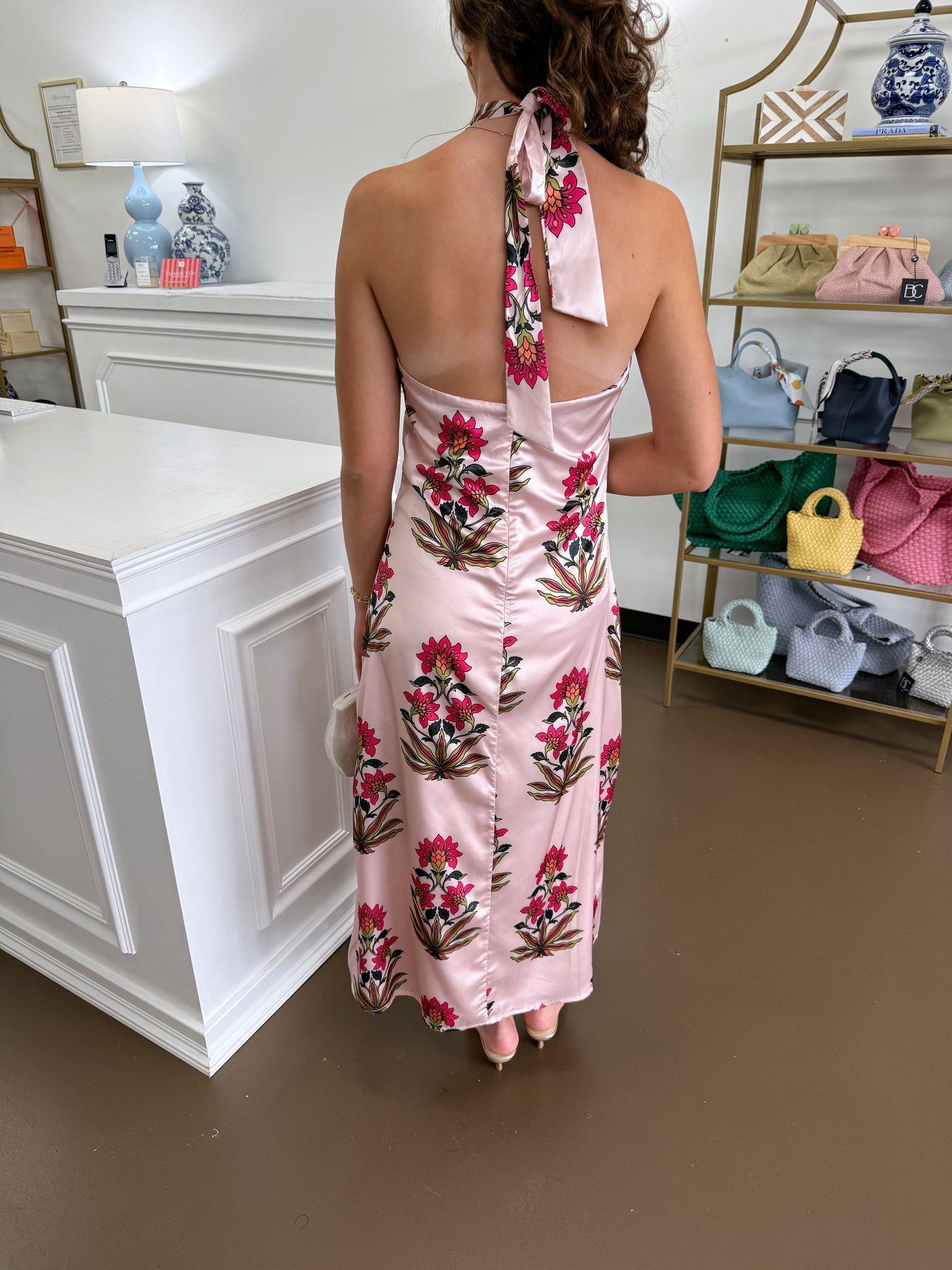 Trixie Floral Halter Midi Dress