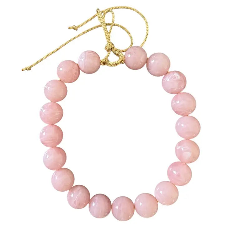 Light Marble Pink Chunky Beaded Necklace
