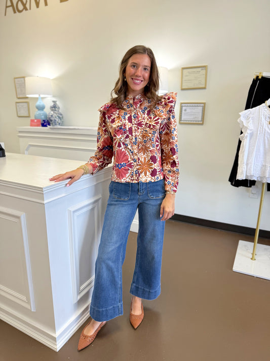 Jenny Floral Ruffle Top