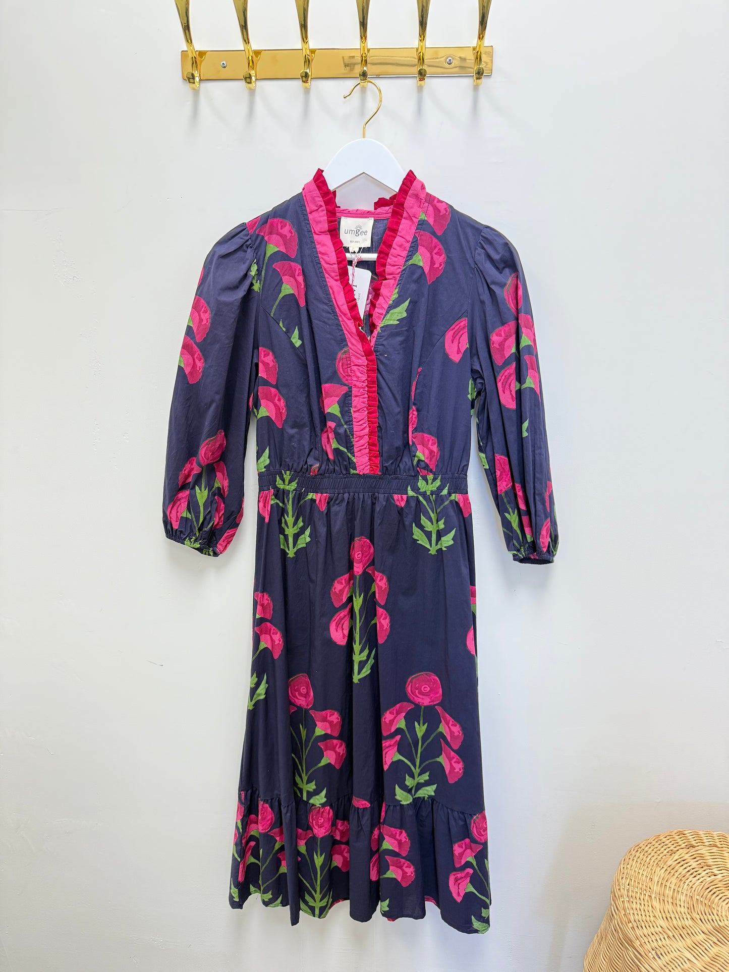 Lauren Ruffle Trim Midi Dress