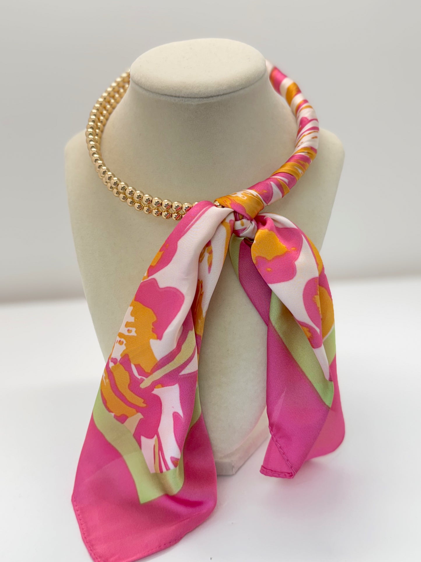Silk Scarf Wrap Collar Necklace