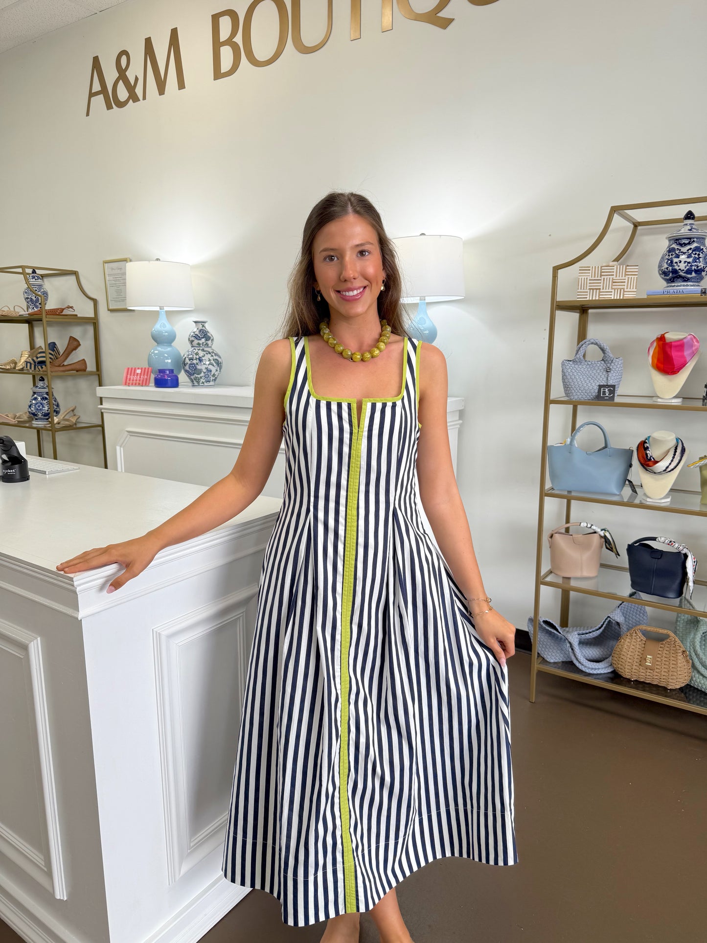 Daphne Striped Midi Dress
