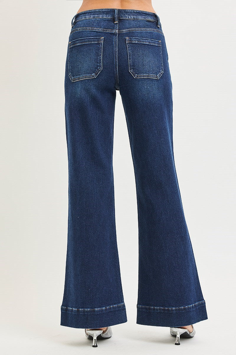 High Rise Wide Leg Flare Jeans