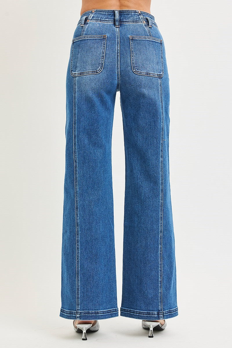 Nora High Rise Front Seam Jeans