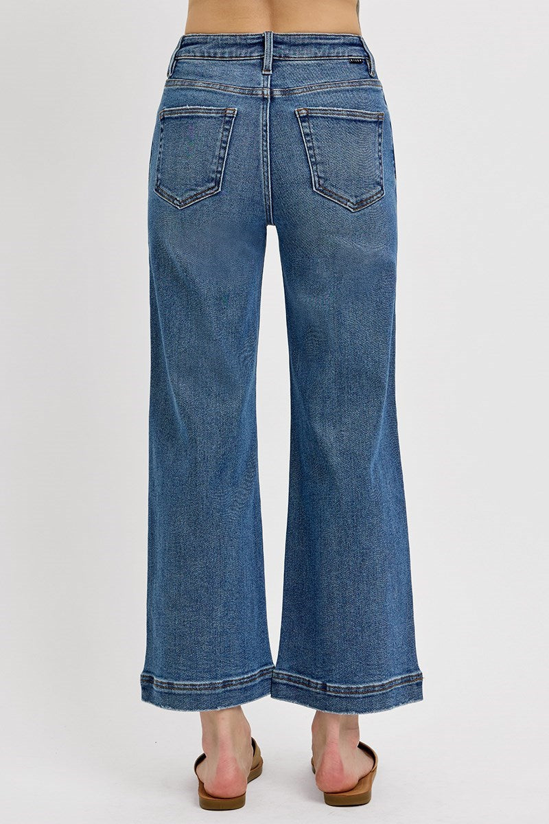 High Rise Yoke Detail Jeans