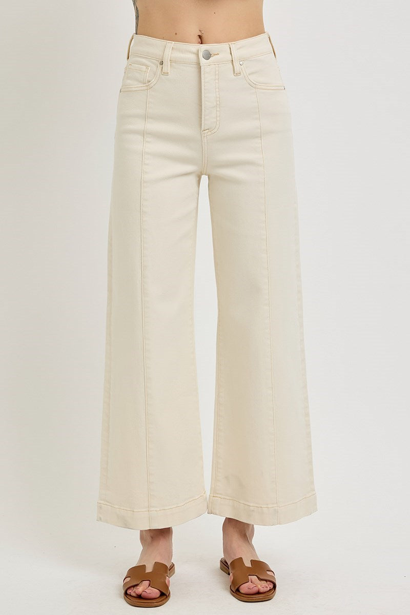 High Rise Crop Wide Leg Jeans