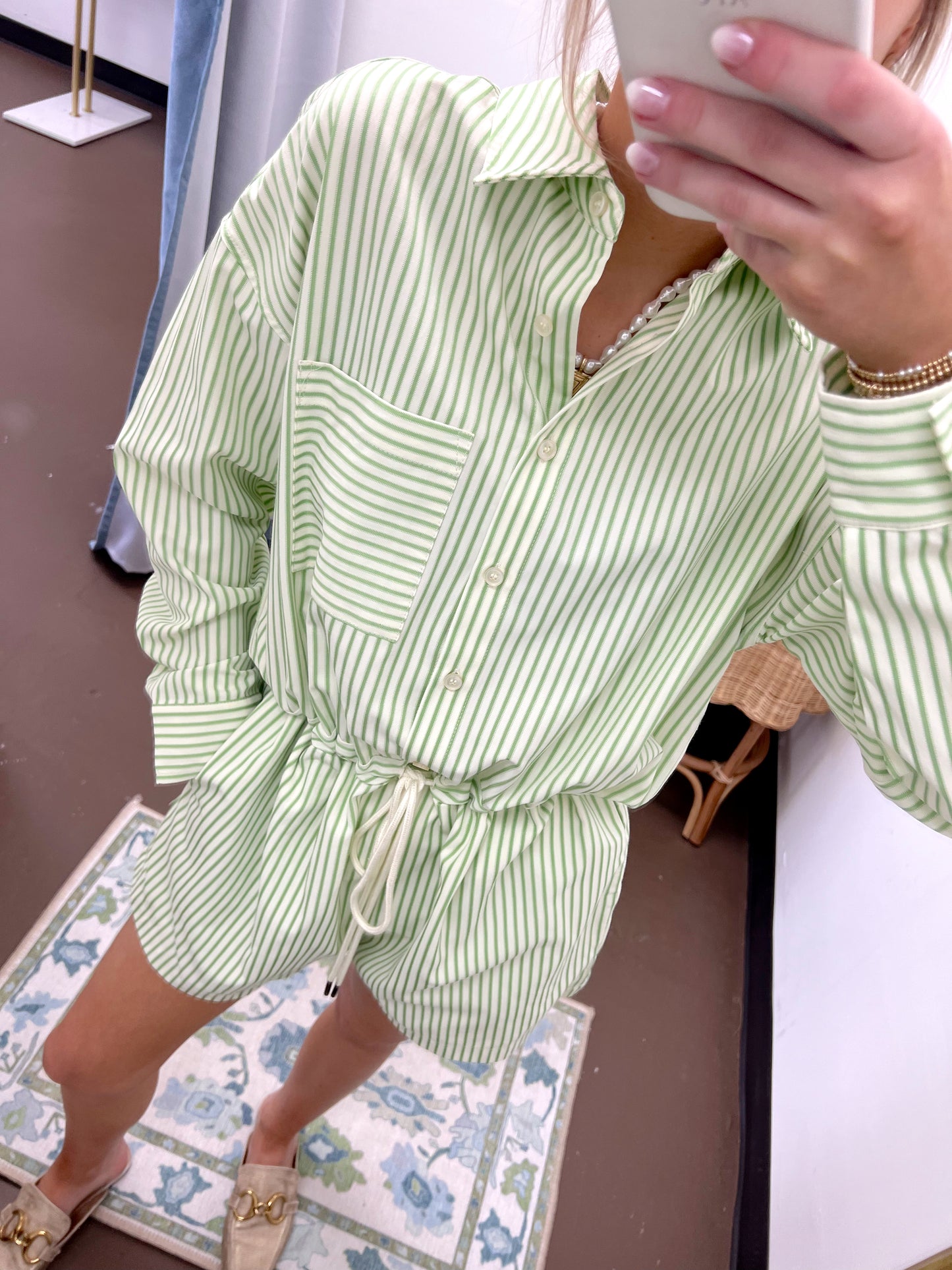 Margot Striped Romper