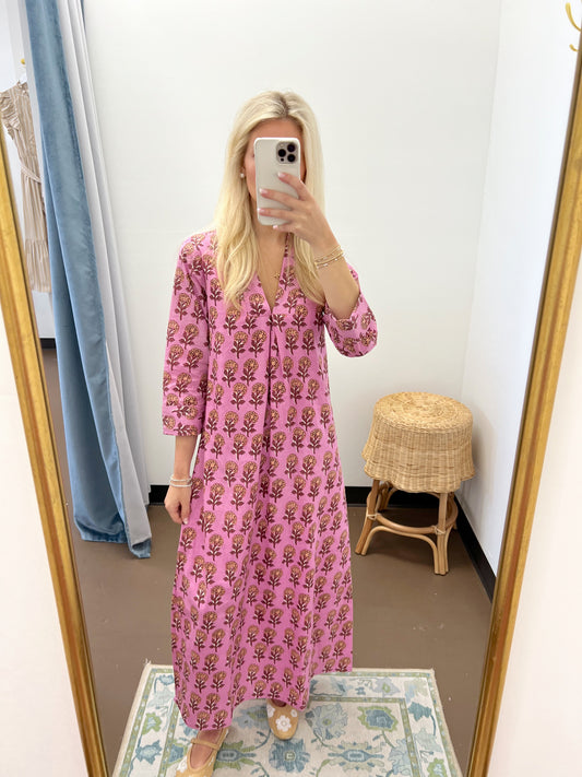 Purple Blooms Caftan Dress