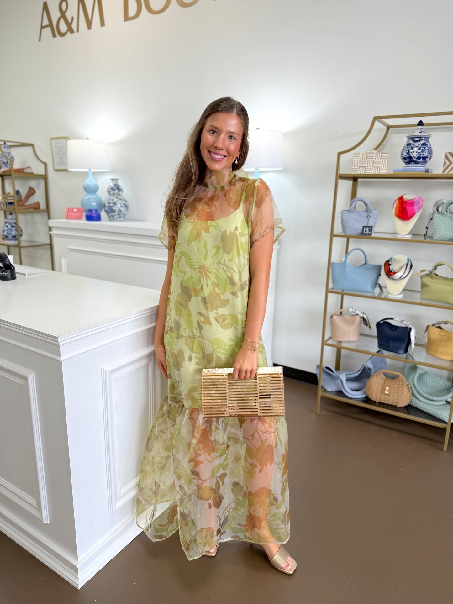 Ellery Floral Organza Maxi Dress