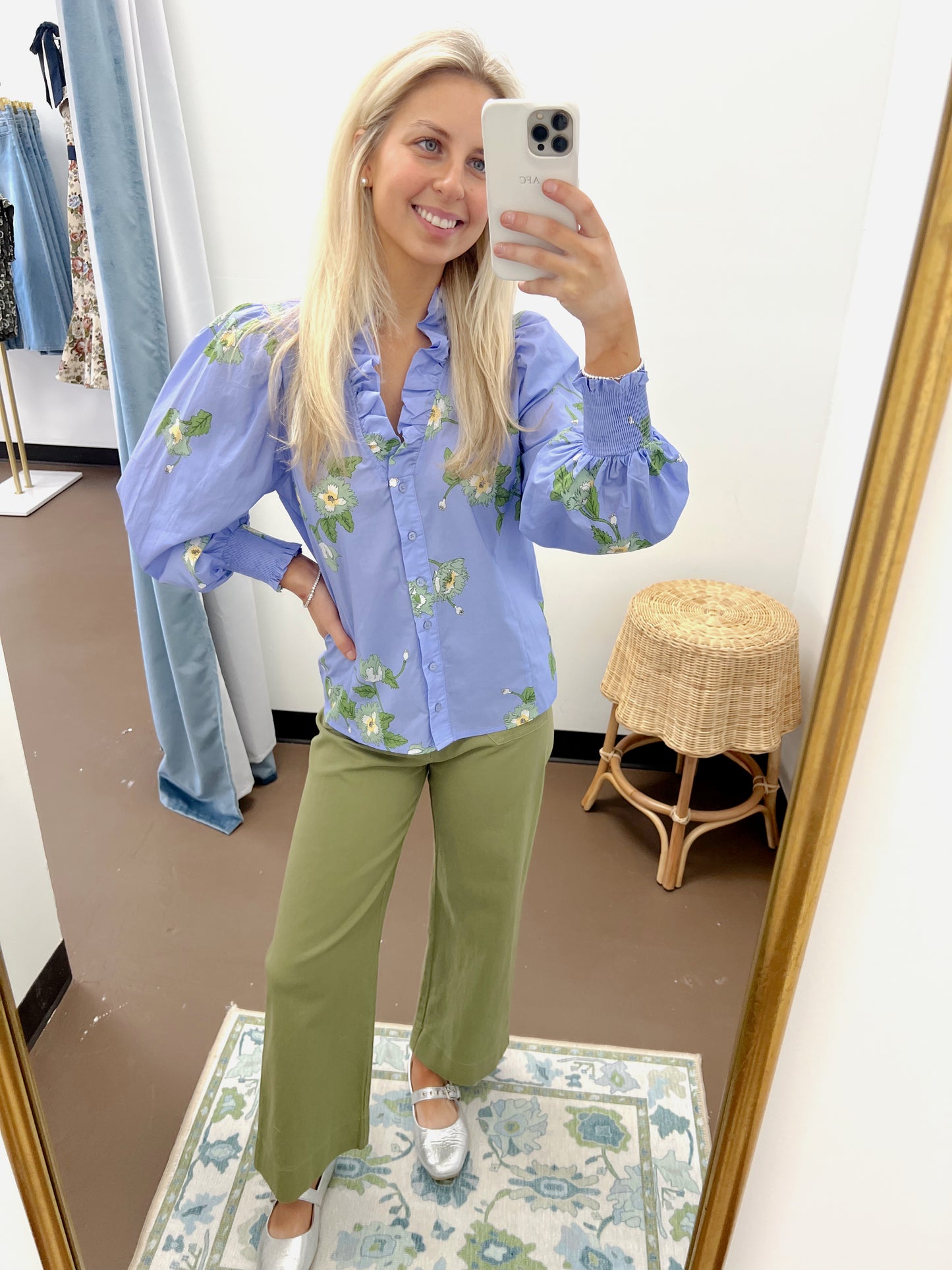Poppy Printed Ruffle Top