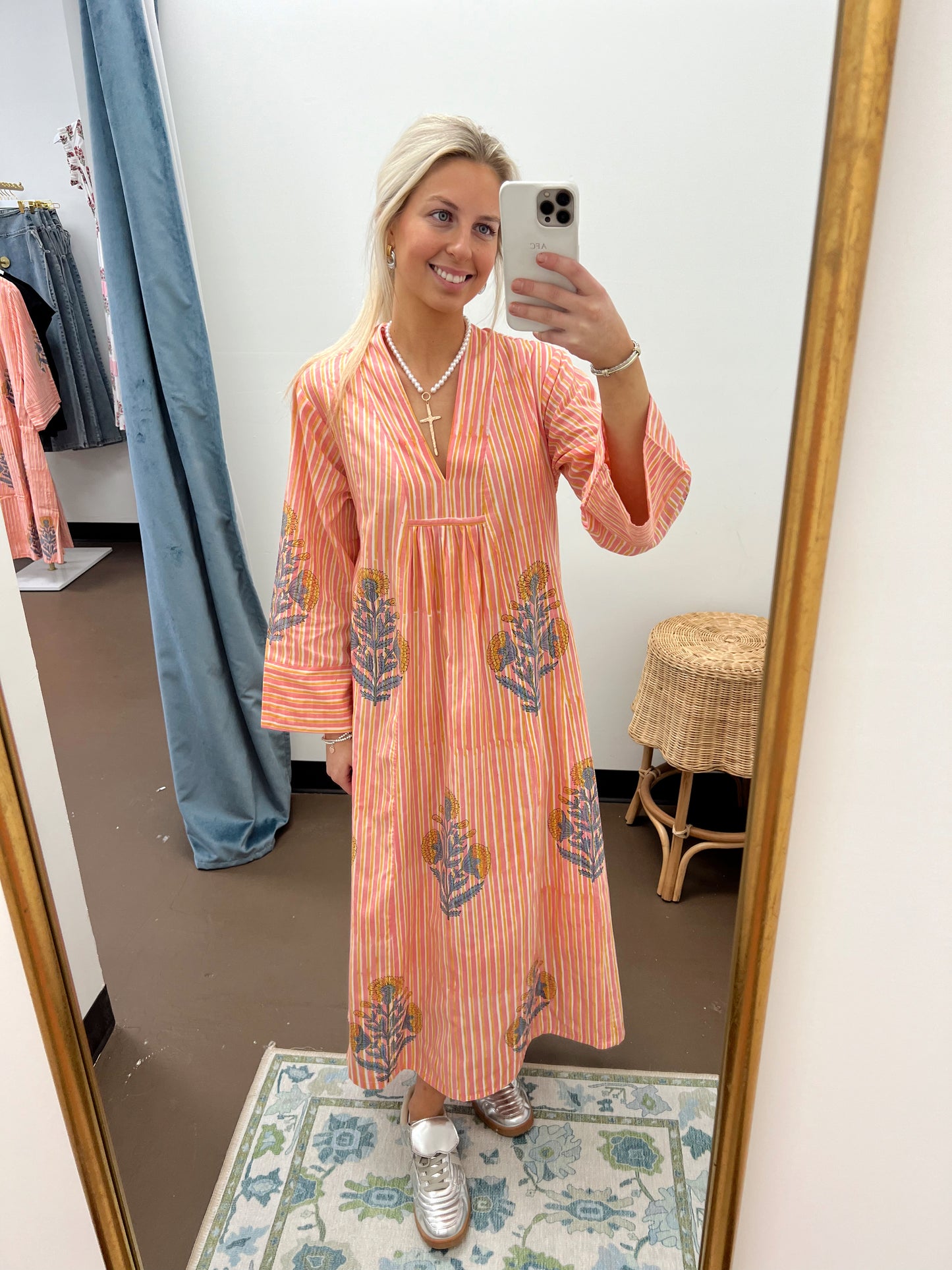 Georgia Peach Caftan Dress