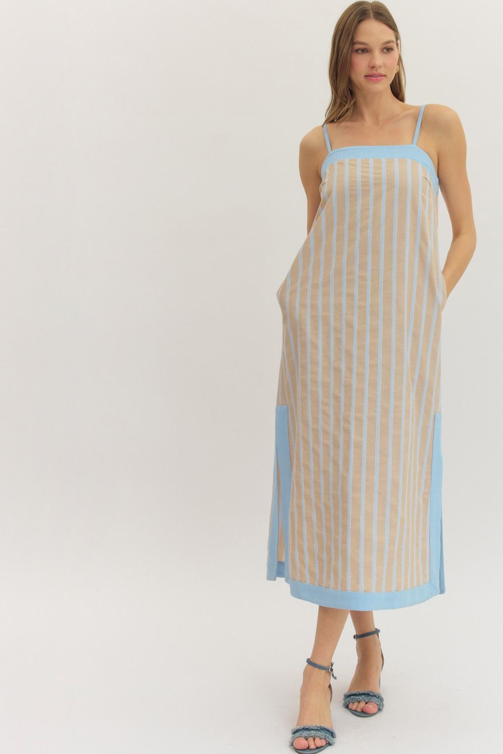 Brooklyn Stripe Printed Midi Dress