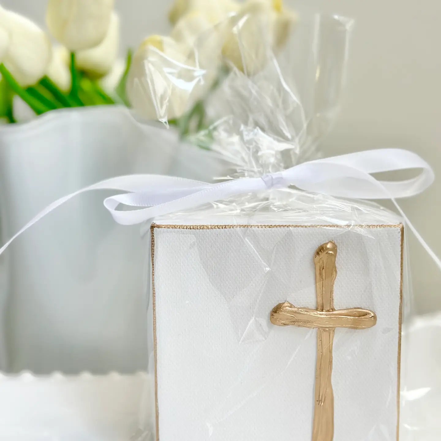 Textured Gold Cross Canvas
