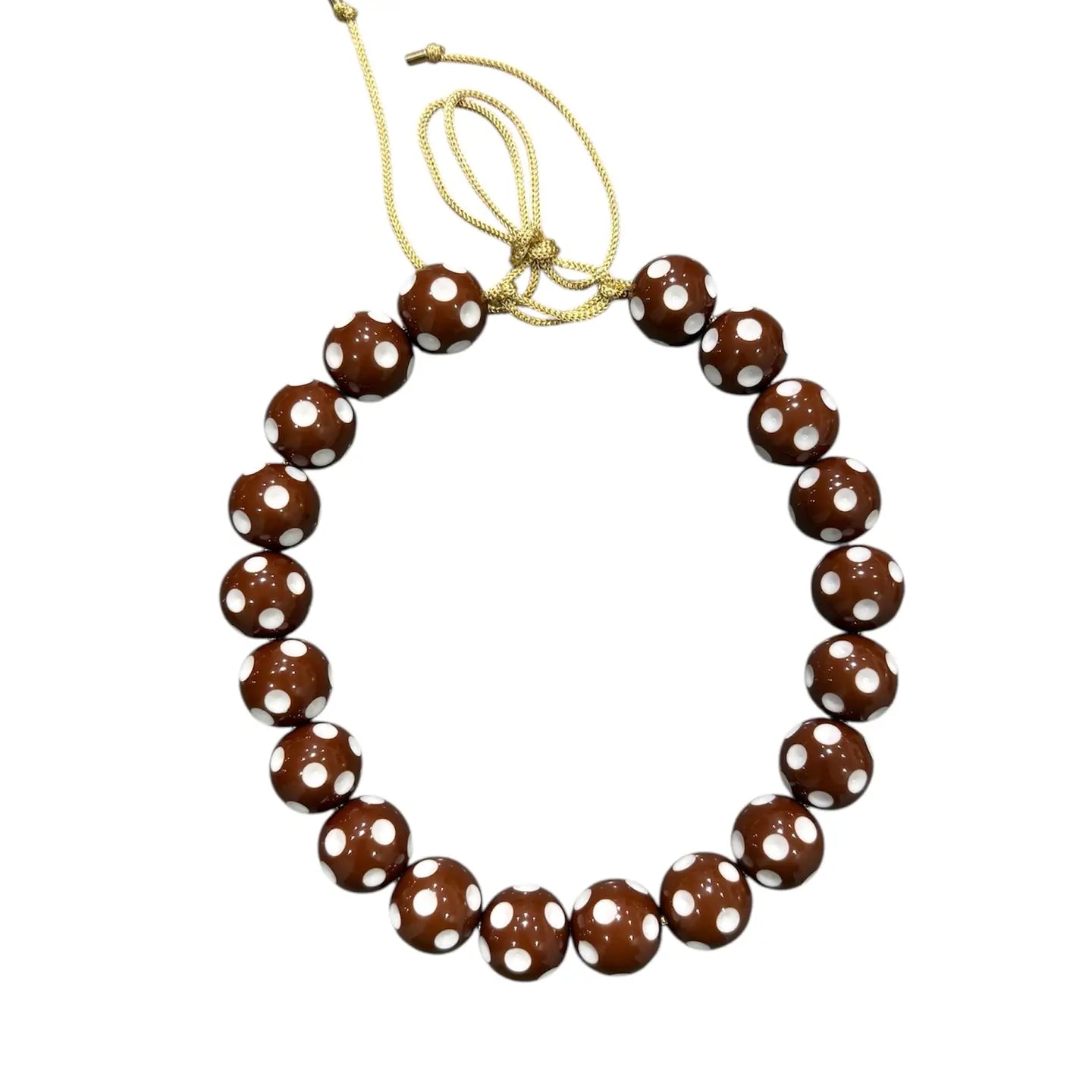 Brown Polka Dot Chunky Beaded Necklace