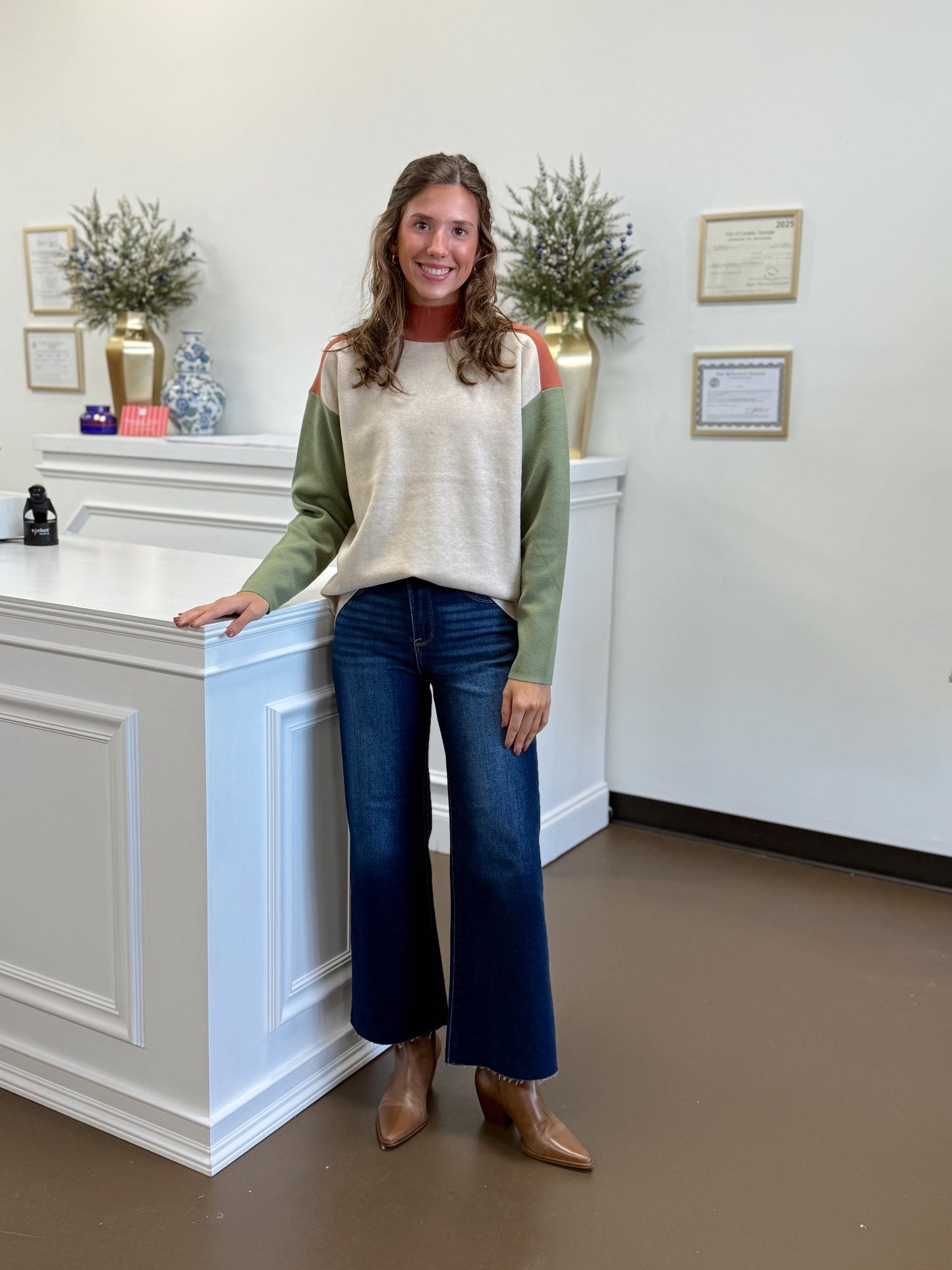 Christy Mock Neck Sweater Top