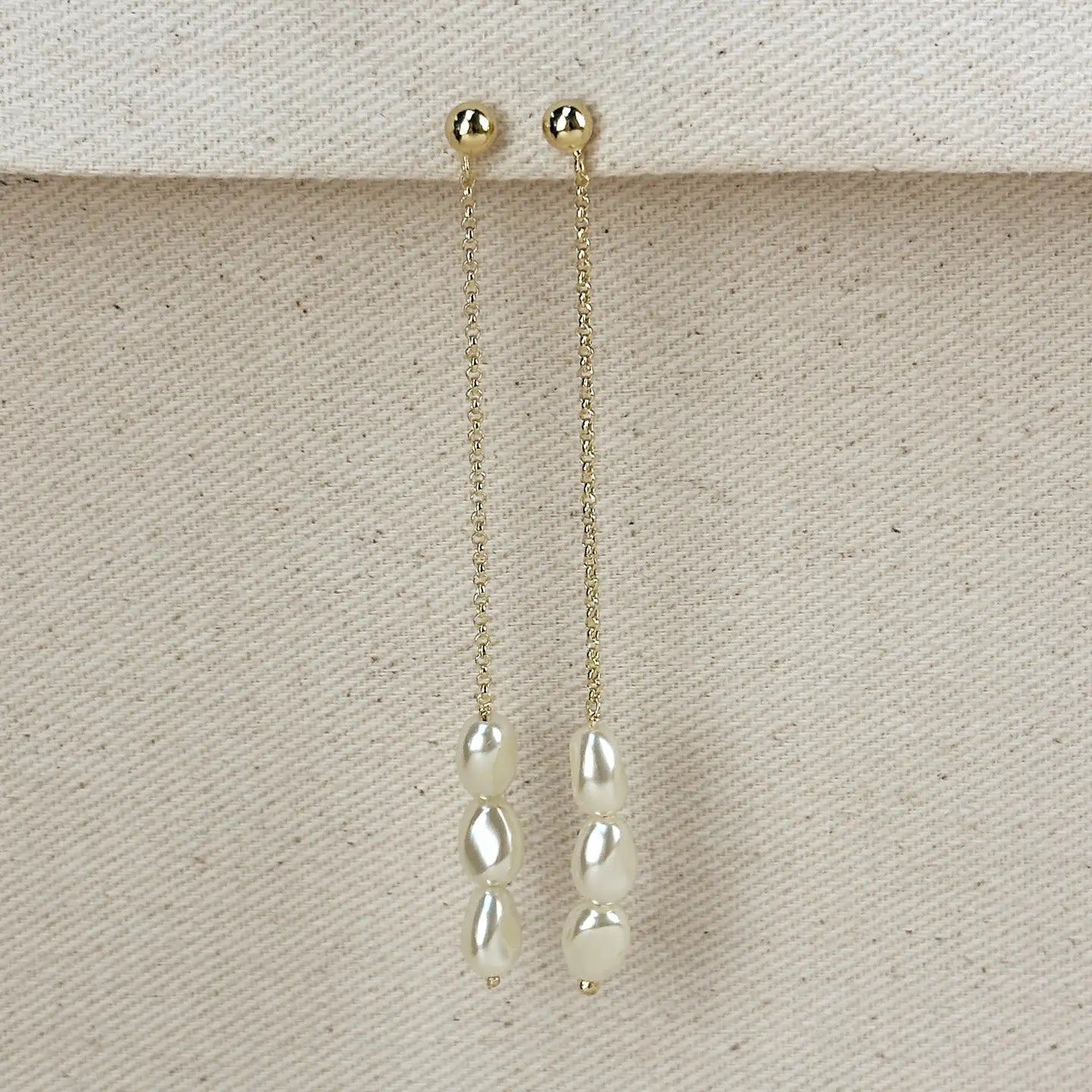 18k Gold Filled Pearl Drop Earrings
