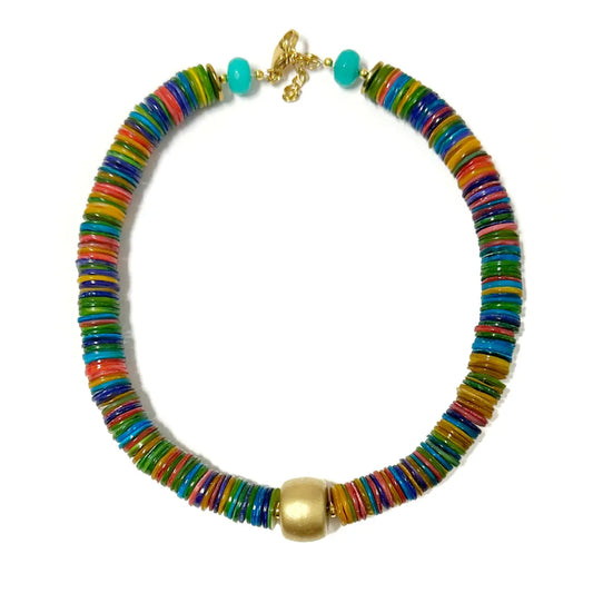 Colin Beaded Disc Necklace
