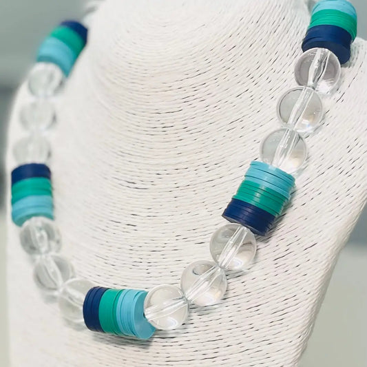 Spring Blue Hue Acrylic Necklace