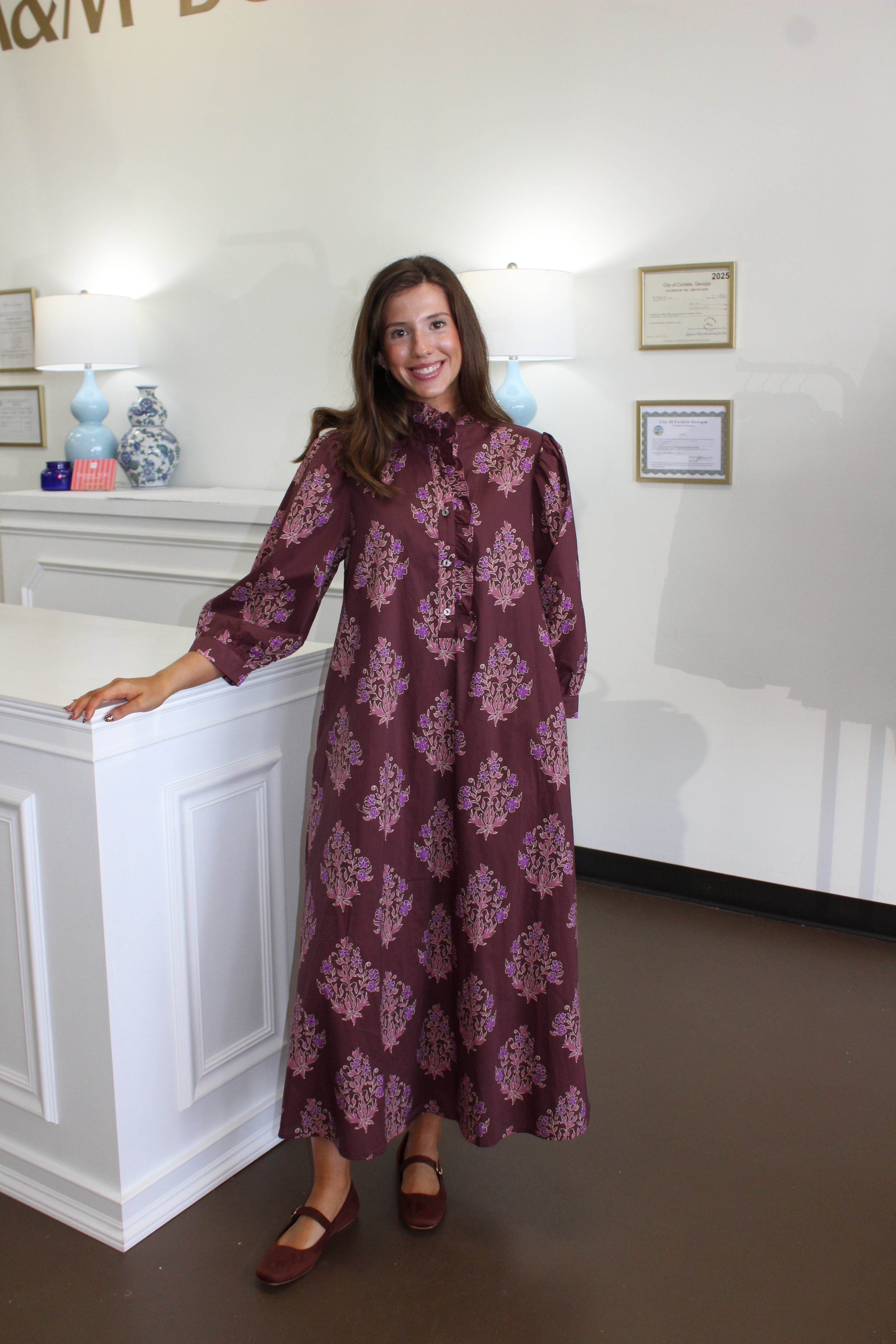 Iris Ruffle Trim Midi Dress – A&M Boutique, LLC