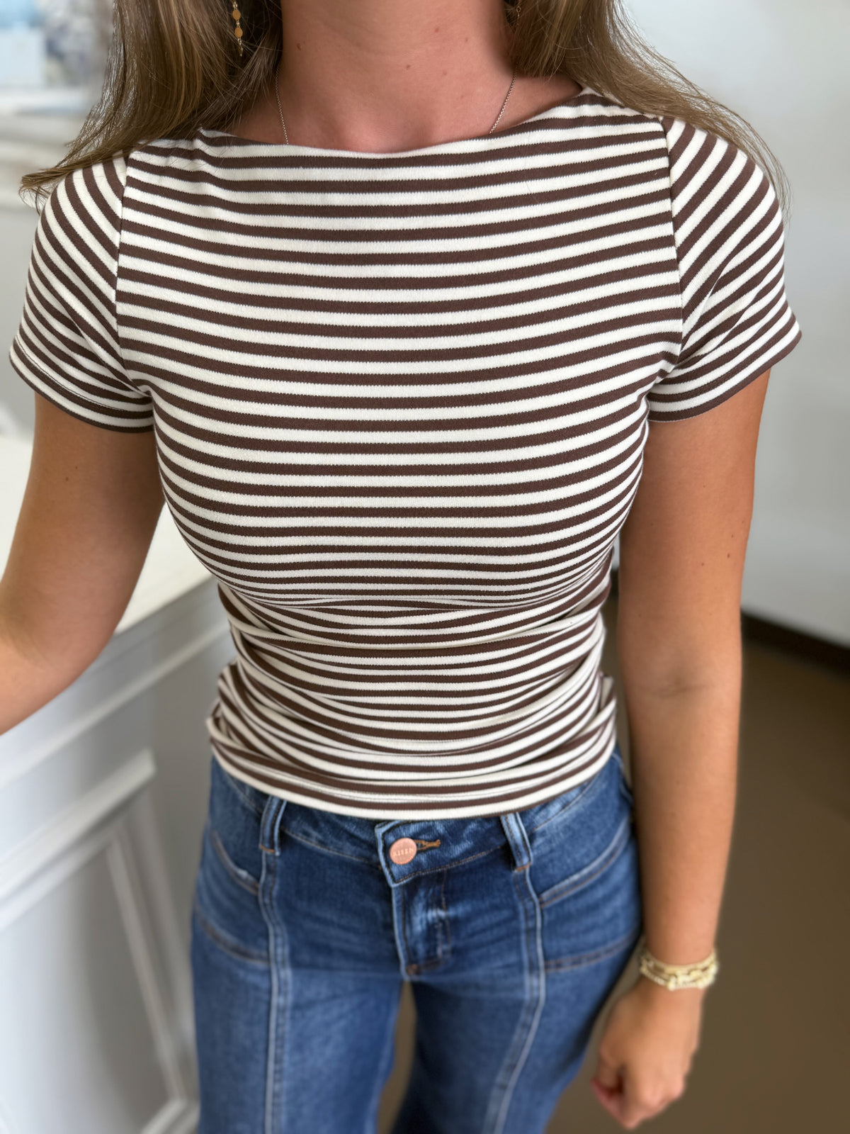 Kate Striped Fitted Top