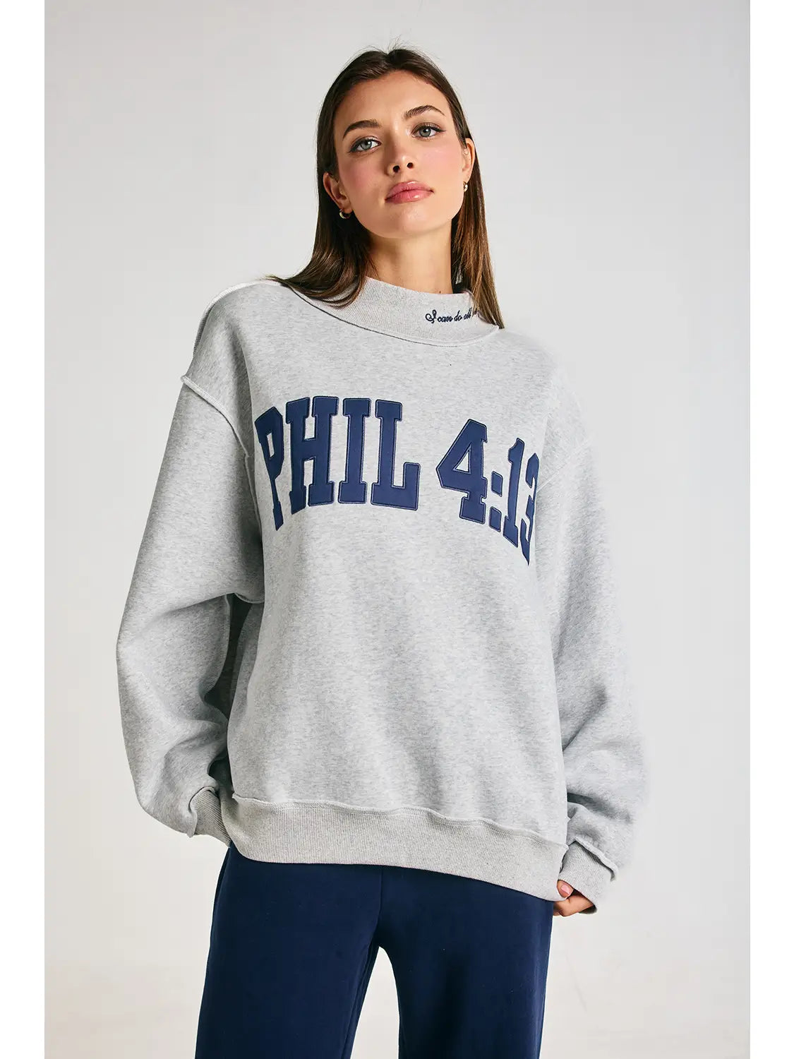 Phil 4:13 Mock Neck Sweatshirt