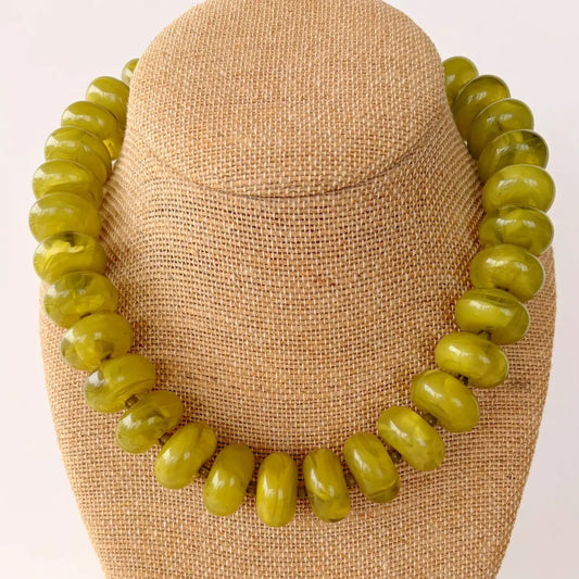The Rory Green Rondelle Beaded Necklace