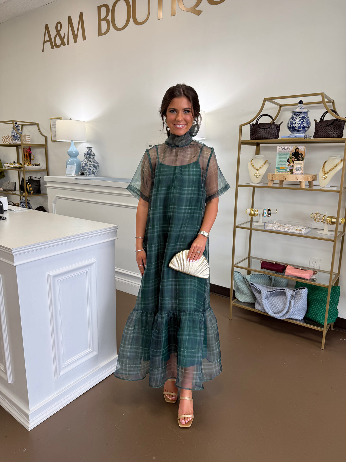 Kendall Plaid Midi Dress