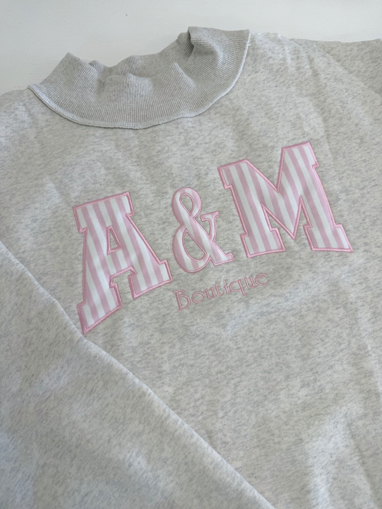 A&M Embroidered Mock Neck Sweatshirt