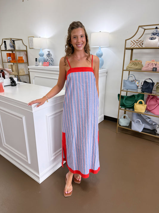 Brooklyn Stripe Printed Midi Dress
