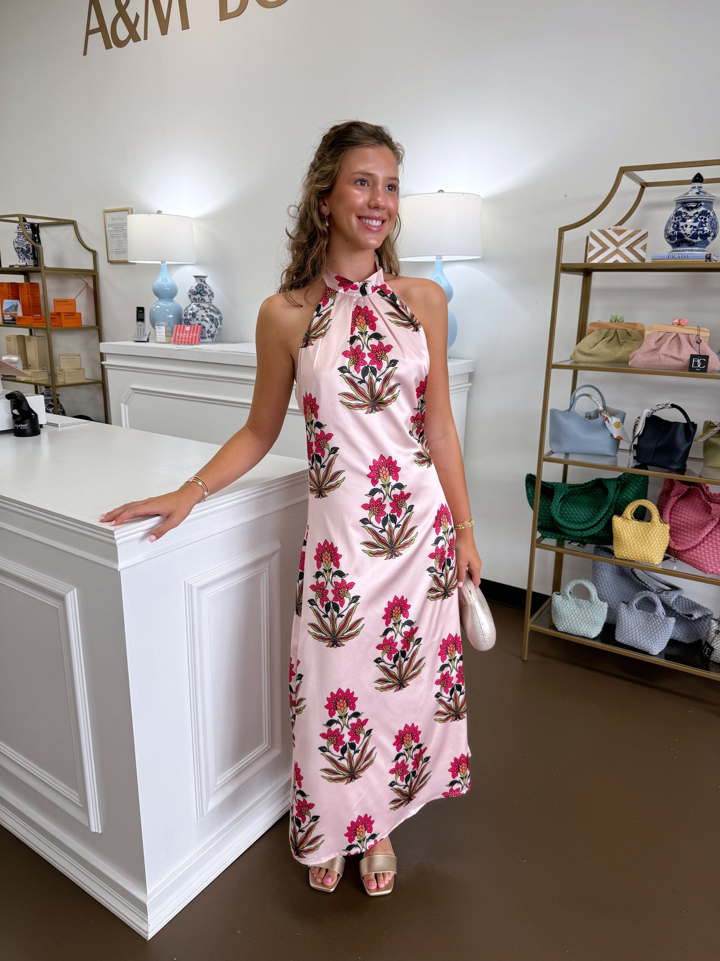 Trixie Floral Halter Midi Dress