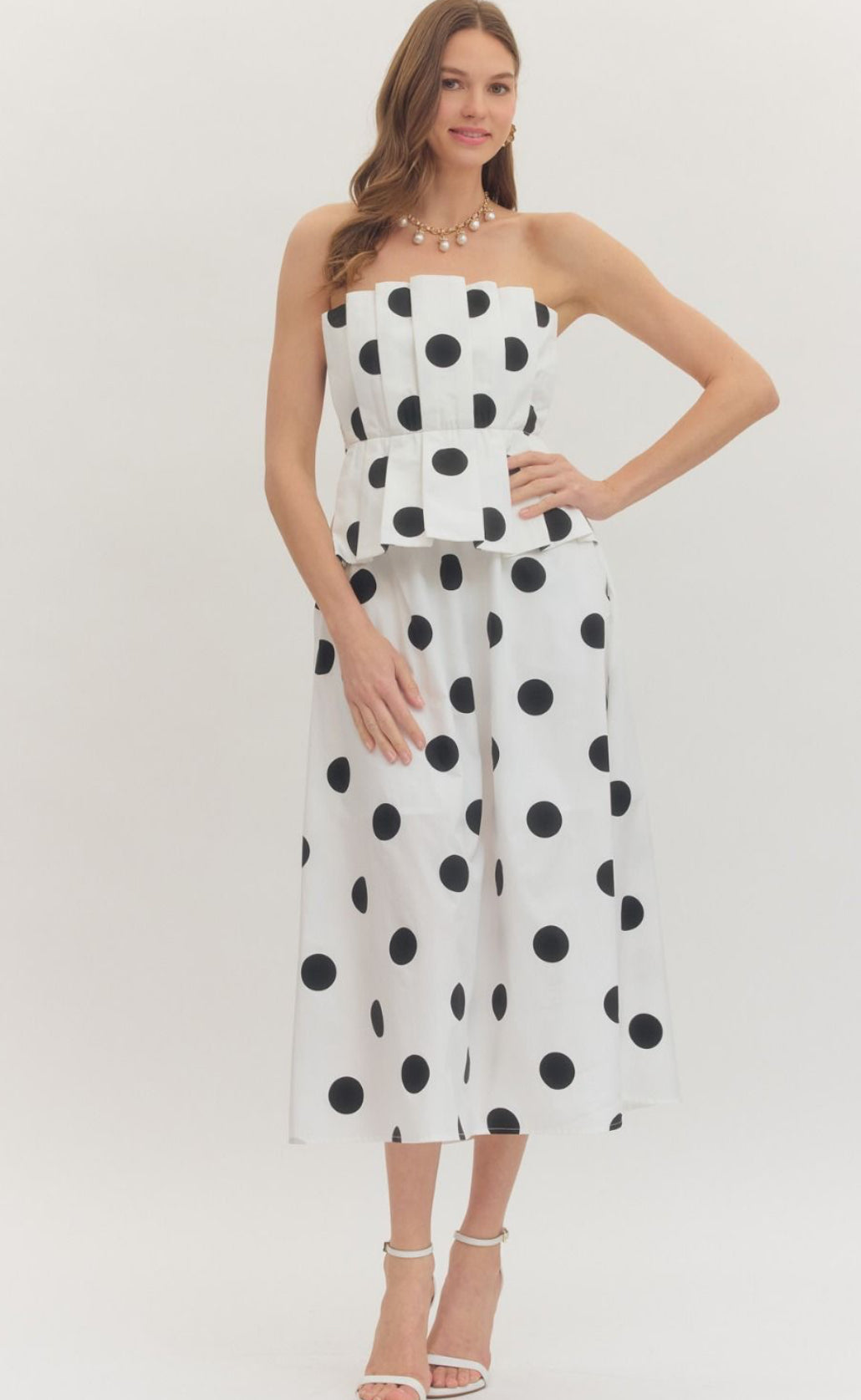 Poppy Polka Dot Pleat Dress