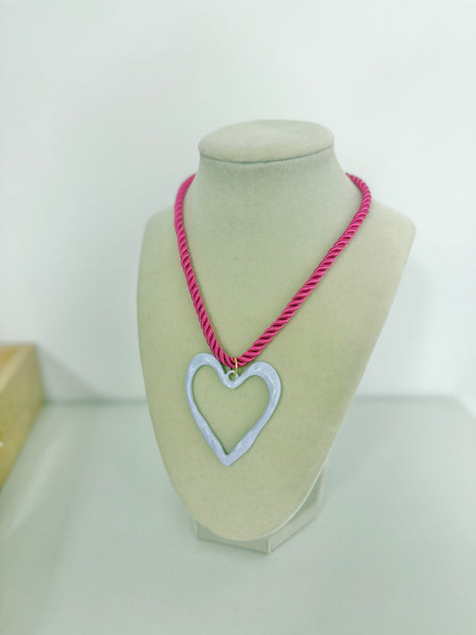 Marie Cord Heart Necklace
