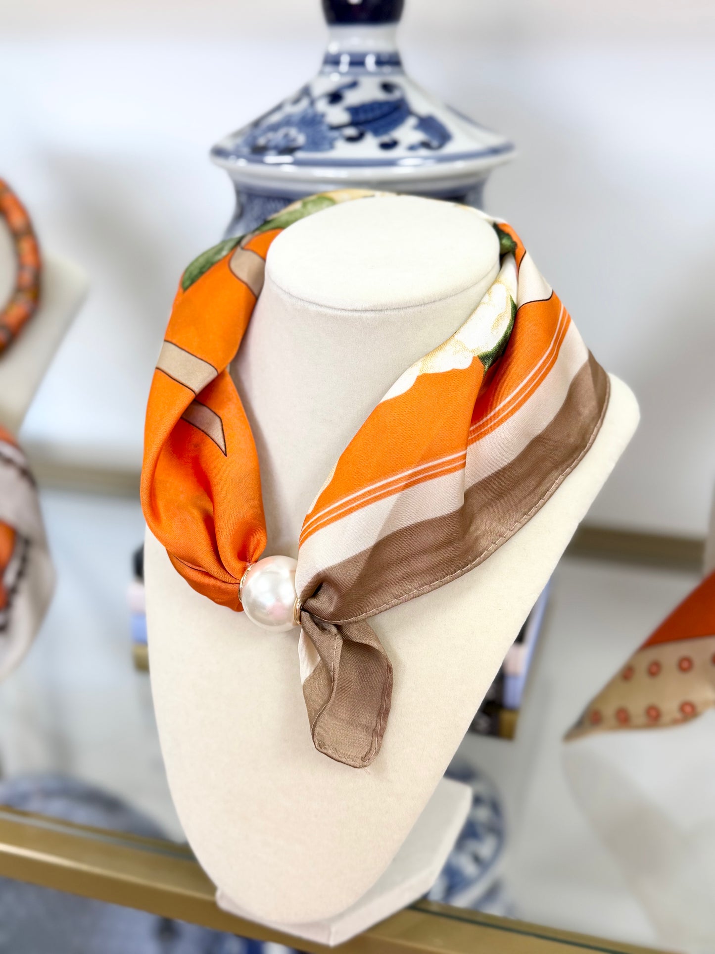 Magnetic Pearl Scarf Necklace