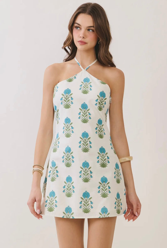 Charlotte Floral Halter Dress