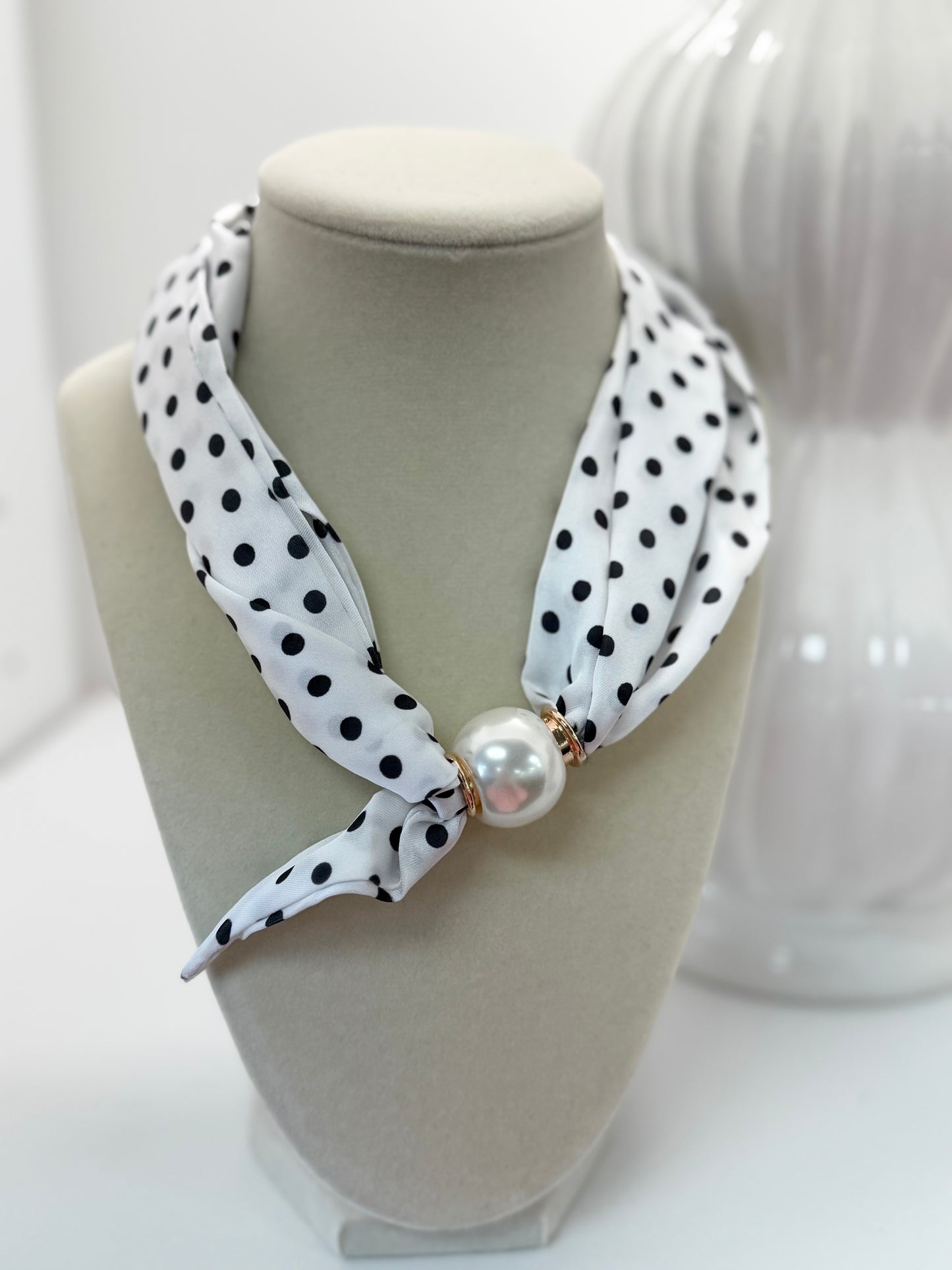 Magnetic Pearl Scarf Necklace