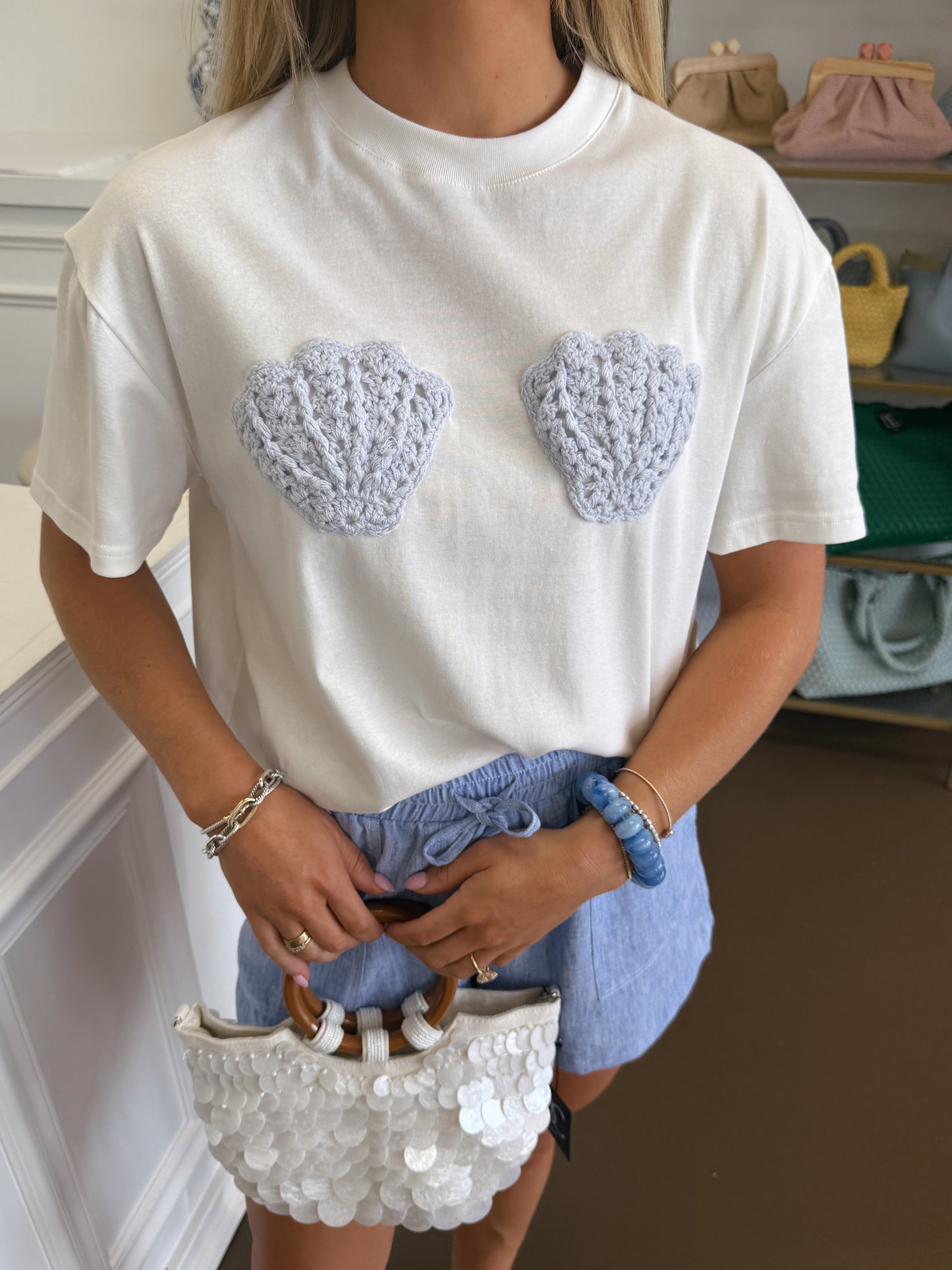 Crochet Patch Shell T-Shirt