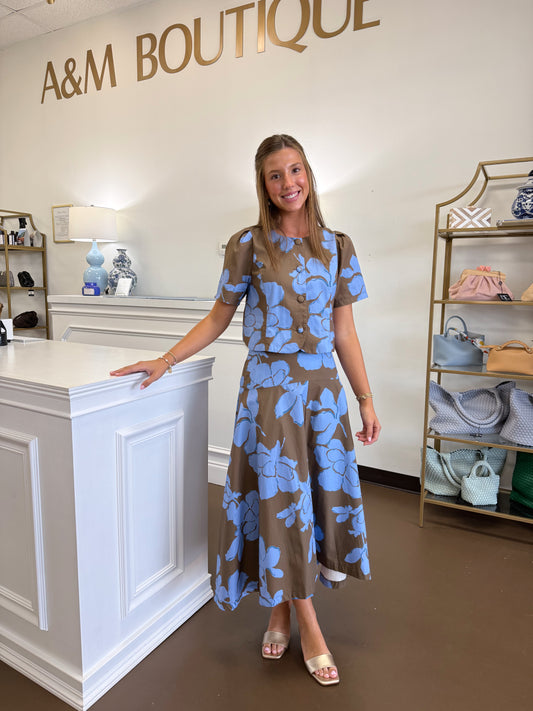 Ella Floral Print Matching Top