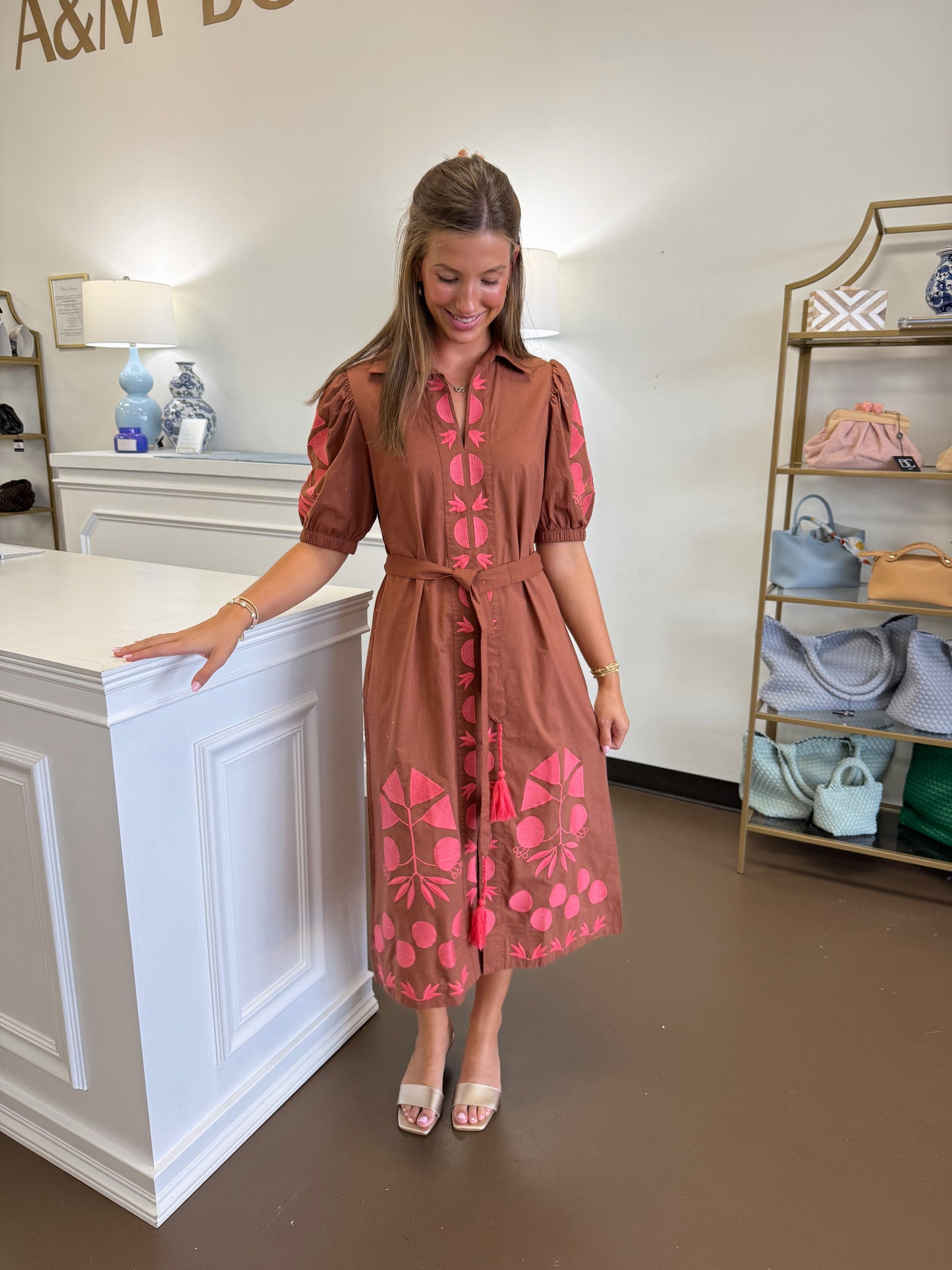 Uncle Frank Placket Embroidered Dress