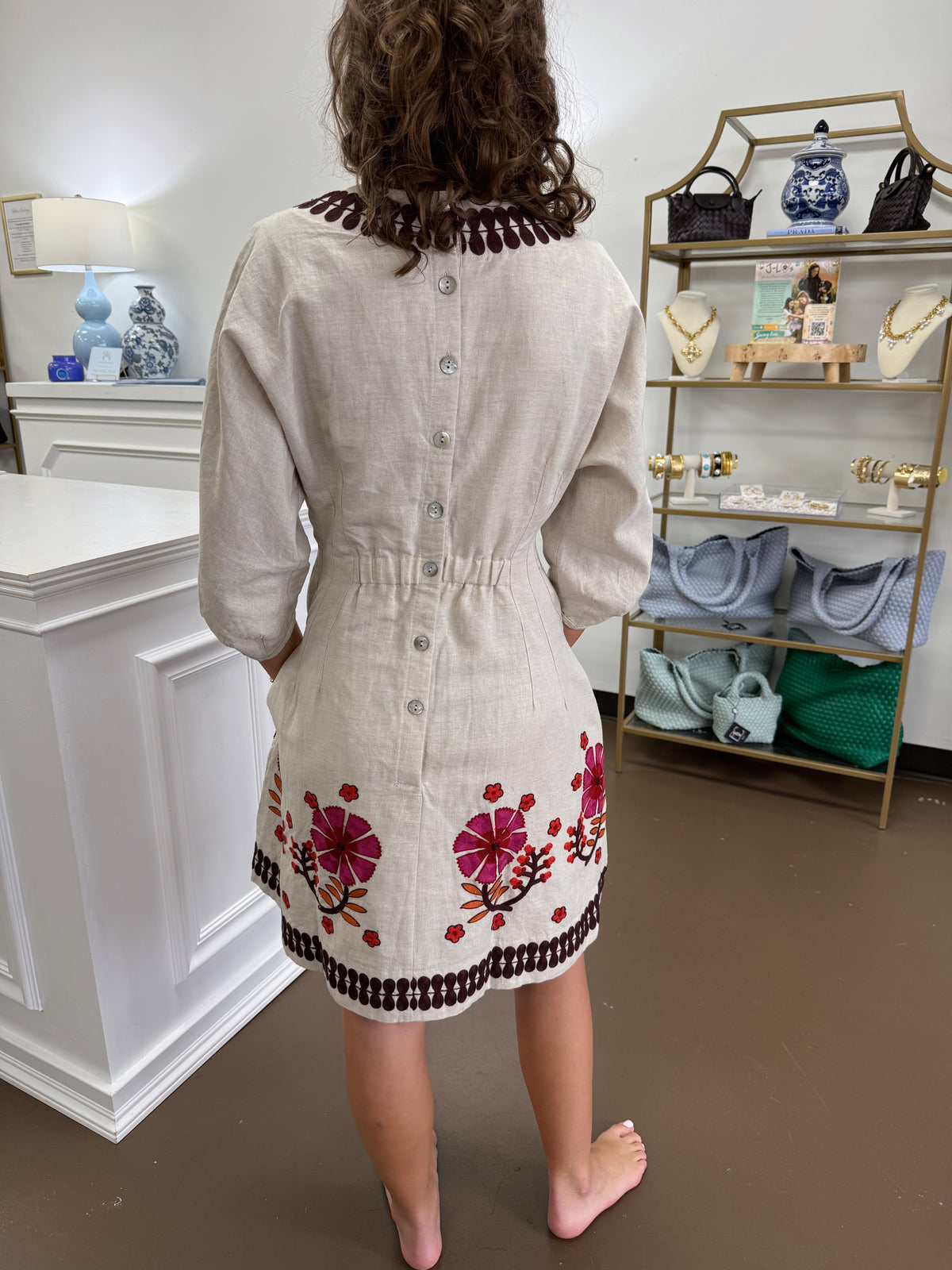 Uncle Frank Linen Embroidery Dress