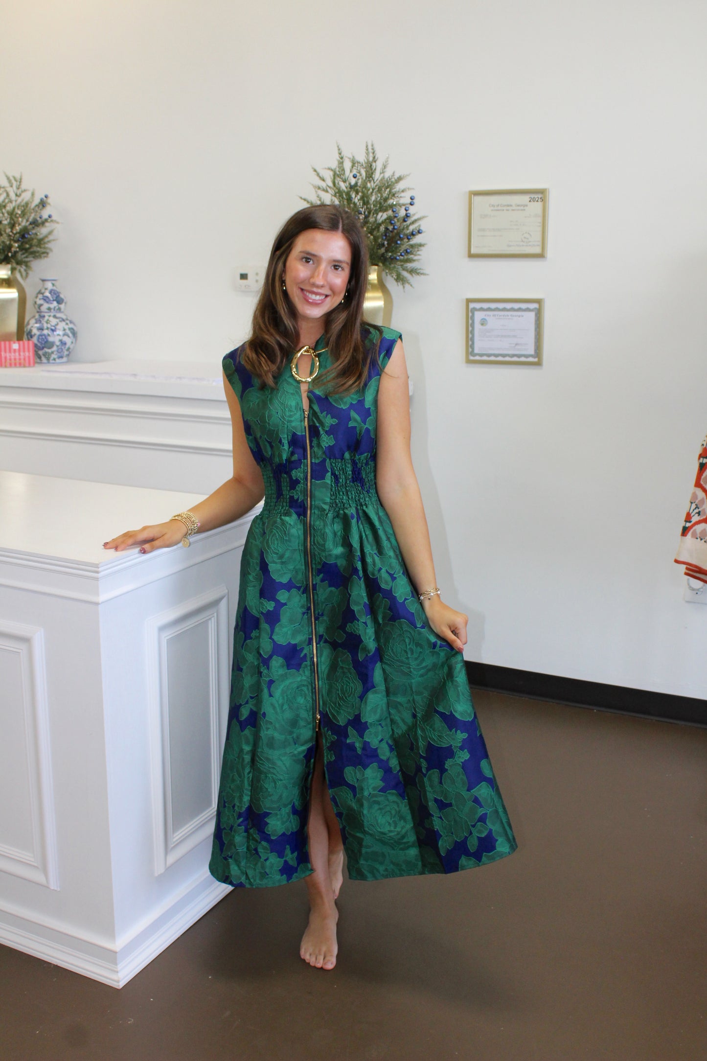 Evie Jacquard Midi Dress