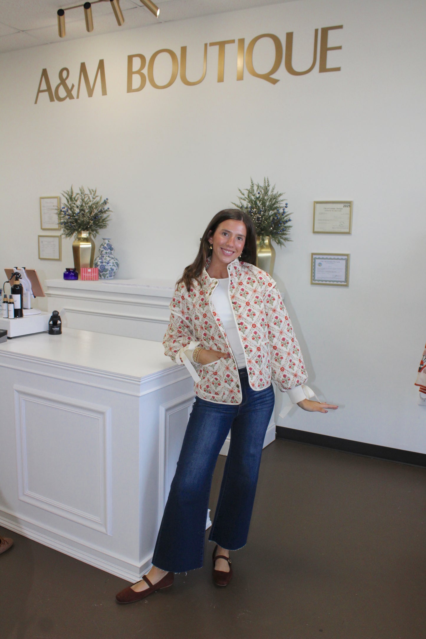 Rose Floral Quilted Jacket