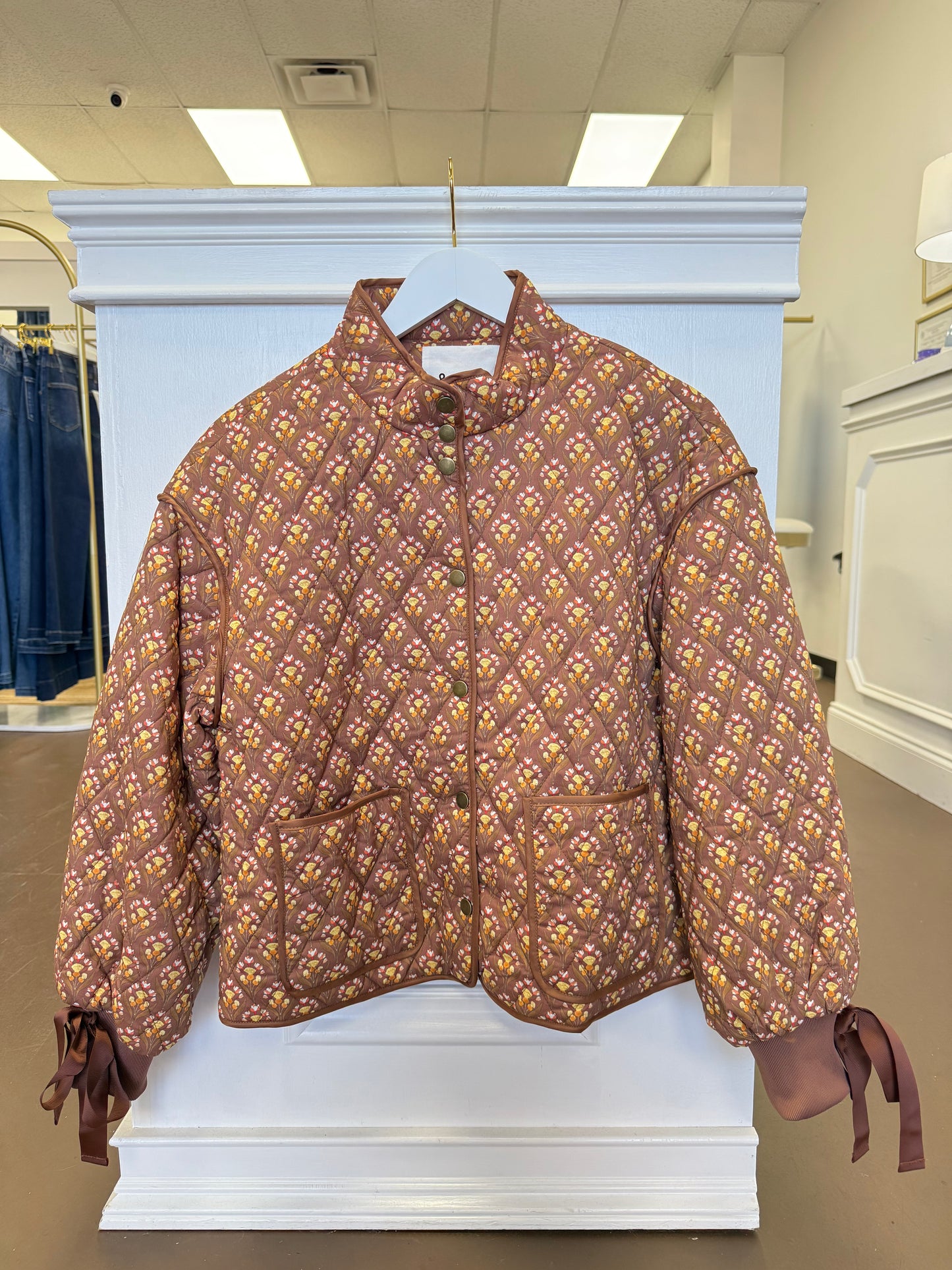 Amber Floral Printed Quilted Jacket