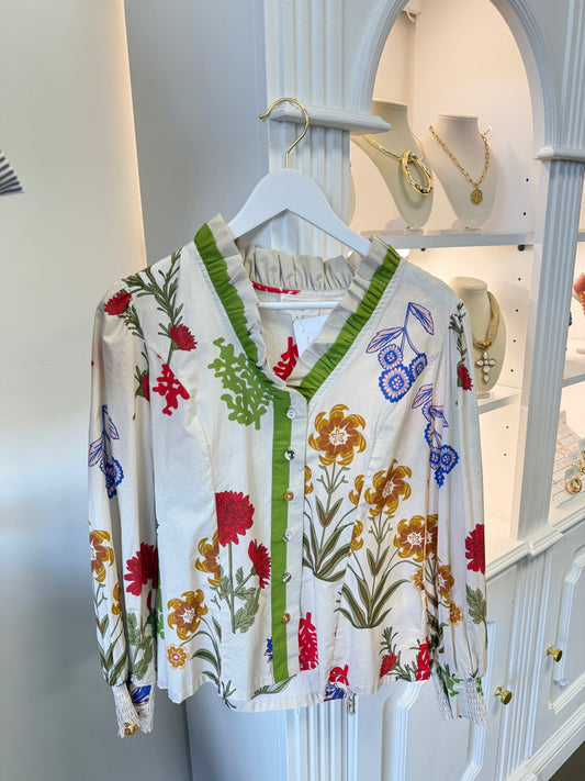 Bishop Sleeve Button Down Top