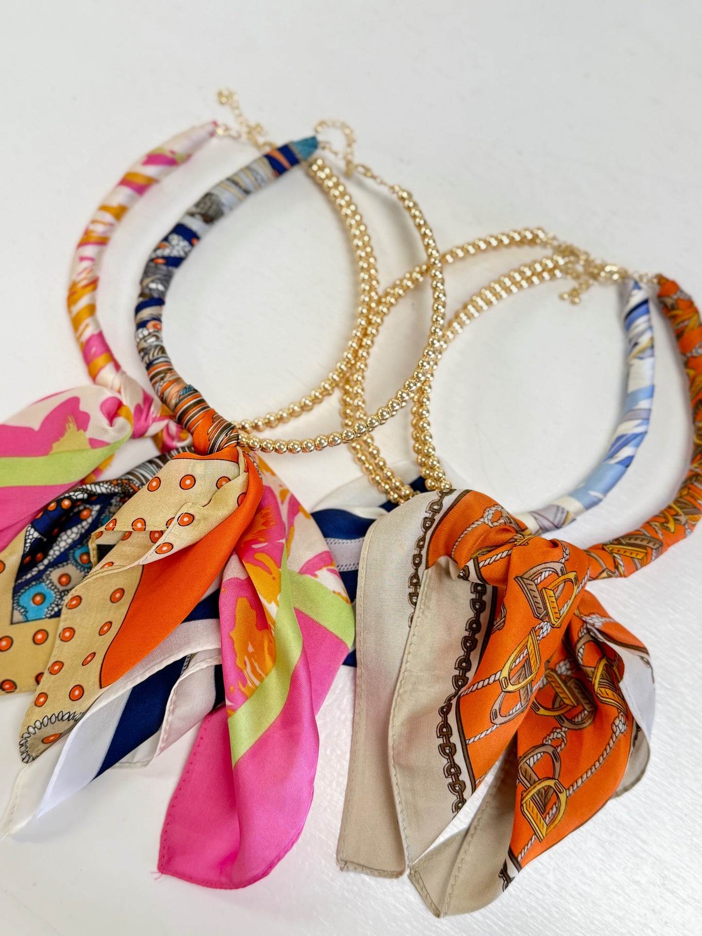 Silk Scarf Wrap Collar Necklace
