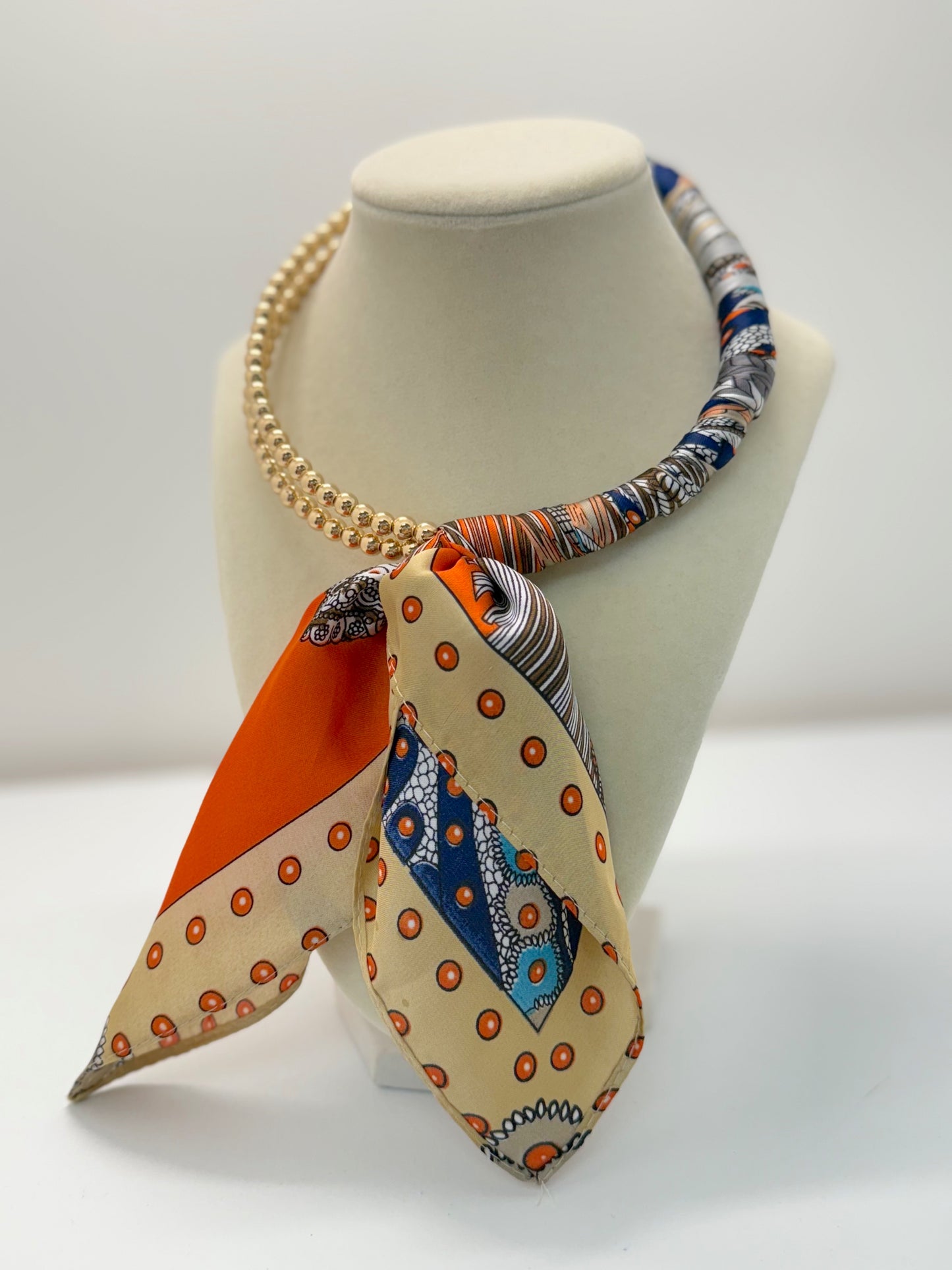 Silk Scarf Wrap Collar Necklace