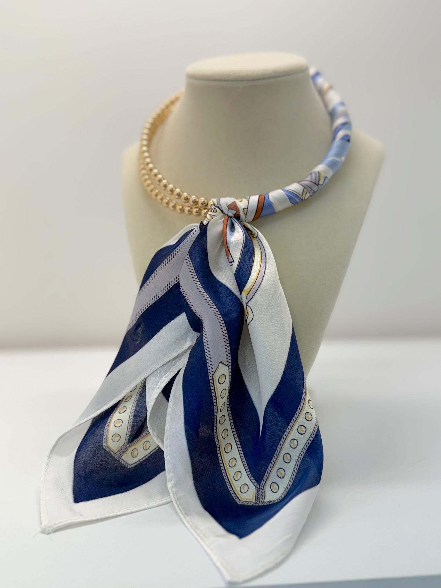 Silk Scarf Wrap Collar Necklace