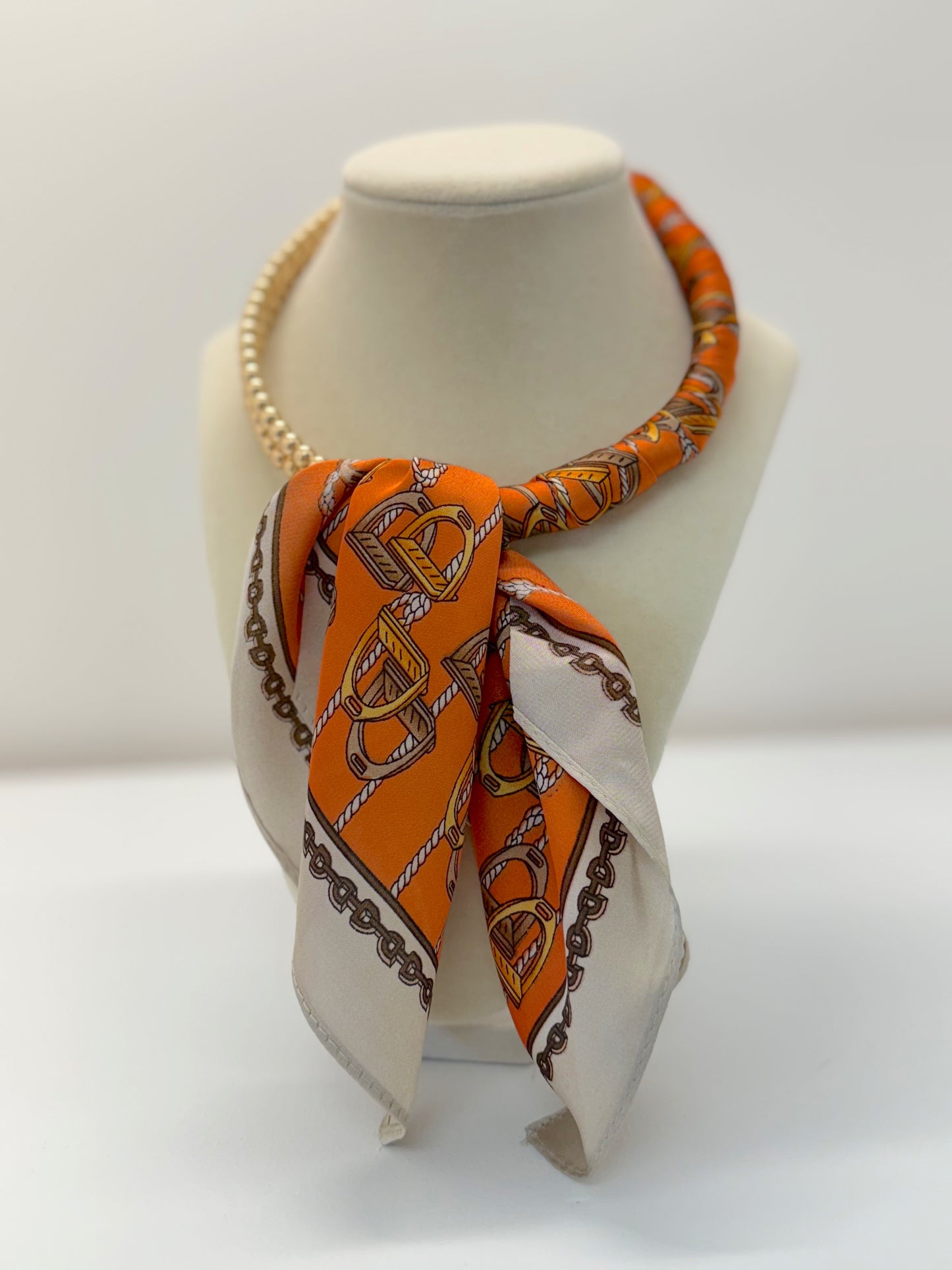Silk Scarf Wrap Collar Necklace