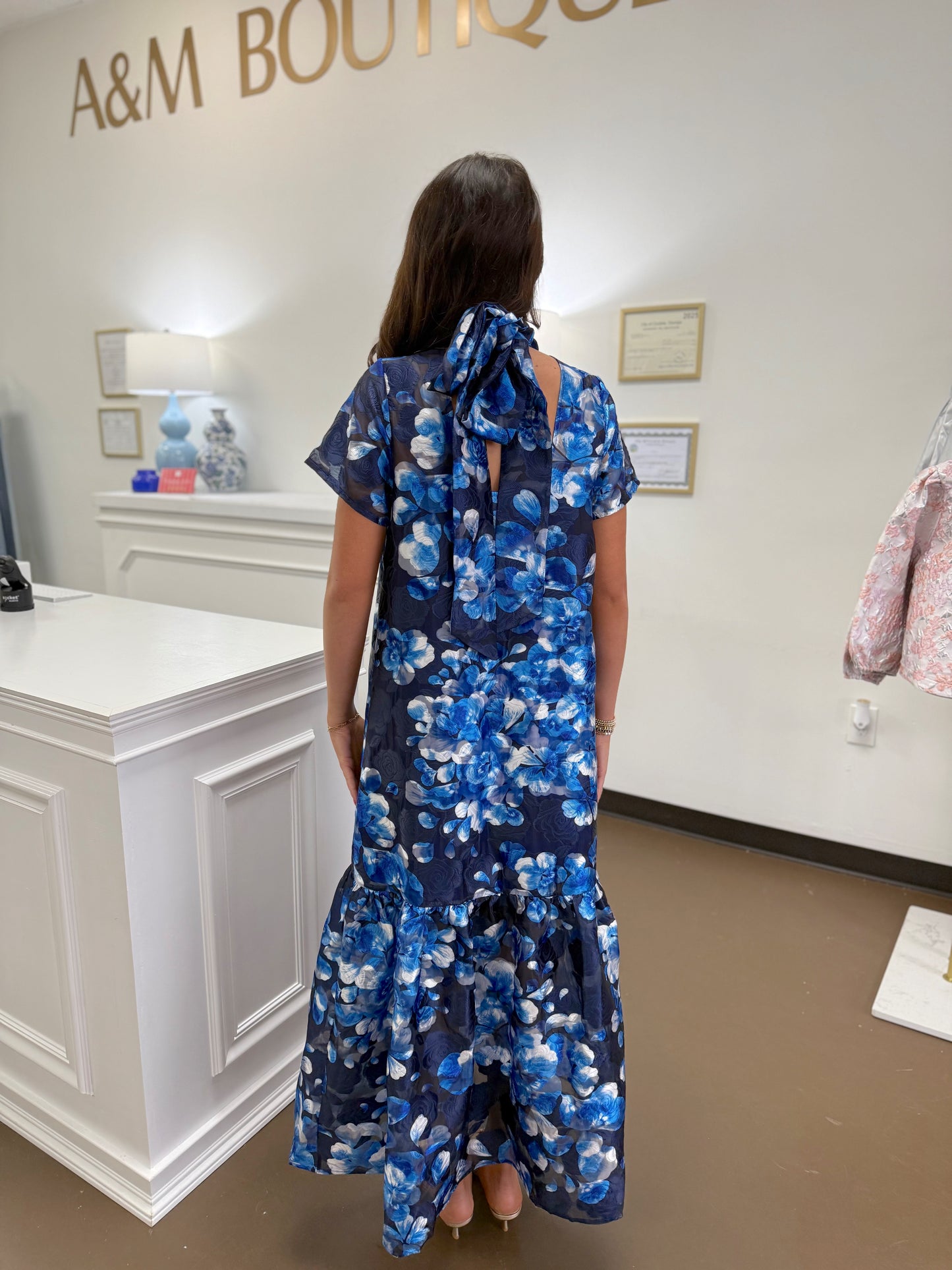 Abay Floral Organza Maxi Dress